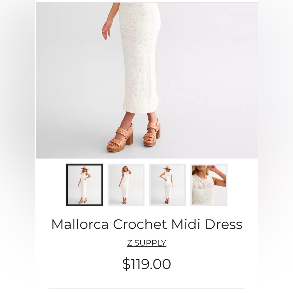 Z Supply Mallorca Crochet Maxi Dress Size Small - Picture 5 of 5